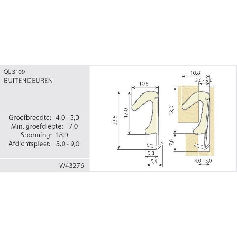kaderprofiel houten buitendeur q-lon-4 kaderprofiel houten buitendeur q-lon-4