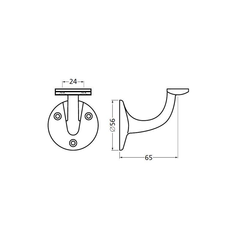 leuninghouder aluminium zwart hermeta-3 leuninghouder aluminium zwart hermeta-3