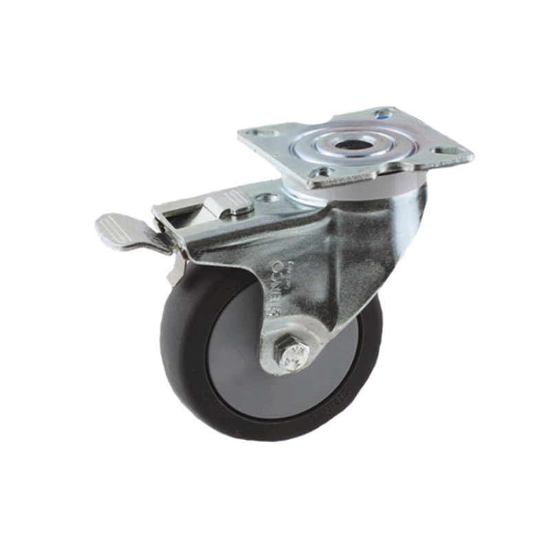 zwenkwiel zwart rubber met rem-1 zwenkwiel zwart rubber met rem-1