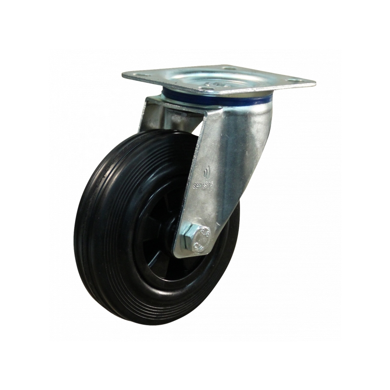zwenkwiel zwart volrubber-1 zwenkwiel zwart volrubber-1
