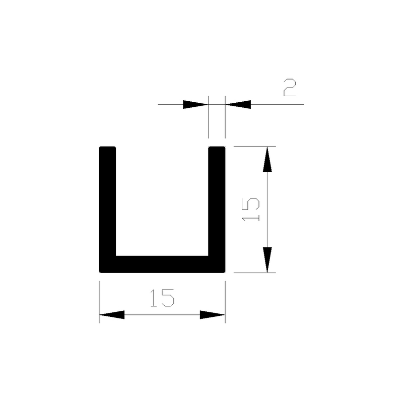 U-profiel aluminium brute-3 U-profiel aluminium brute-3