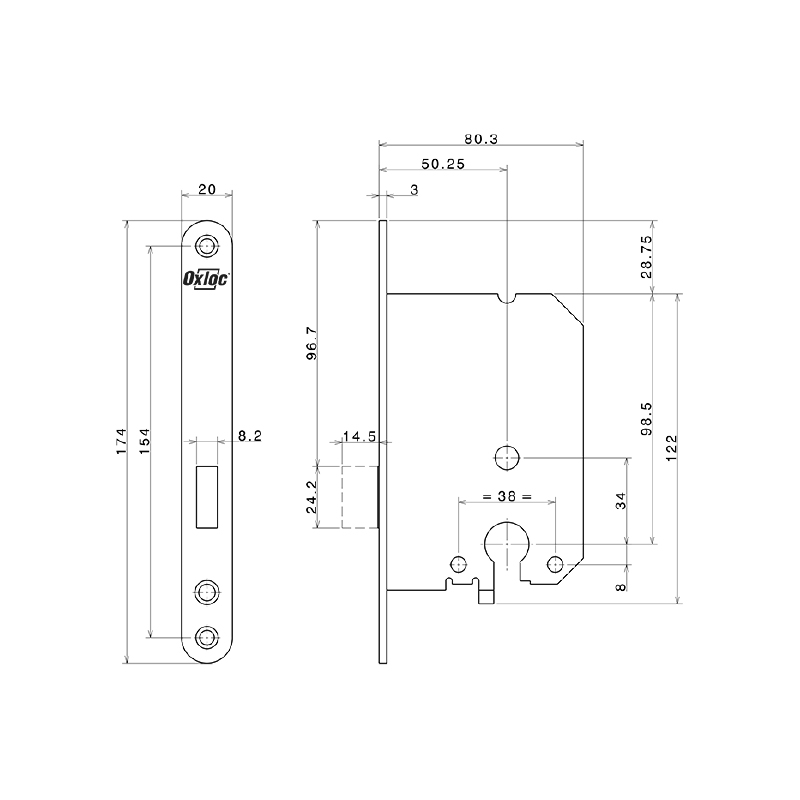 deurslot insteek kast pc oxloc-4 deurslot insteek kast pc oxloc-4