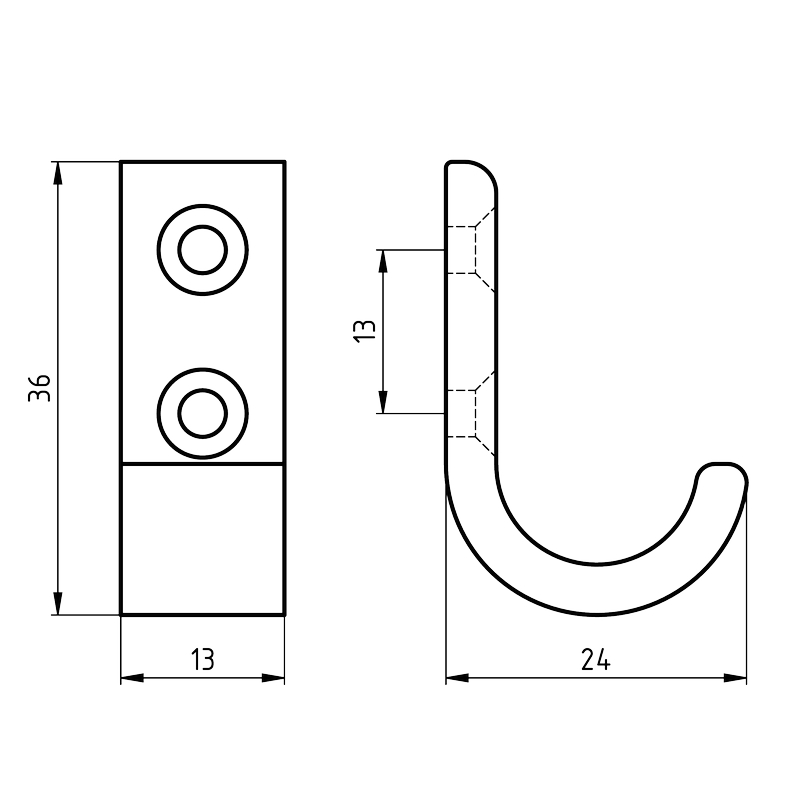 handdoekhaak aluminium mat zwart hermeta-5 handdoekhaak aluminium mat zwart hermeta-5