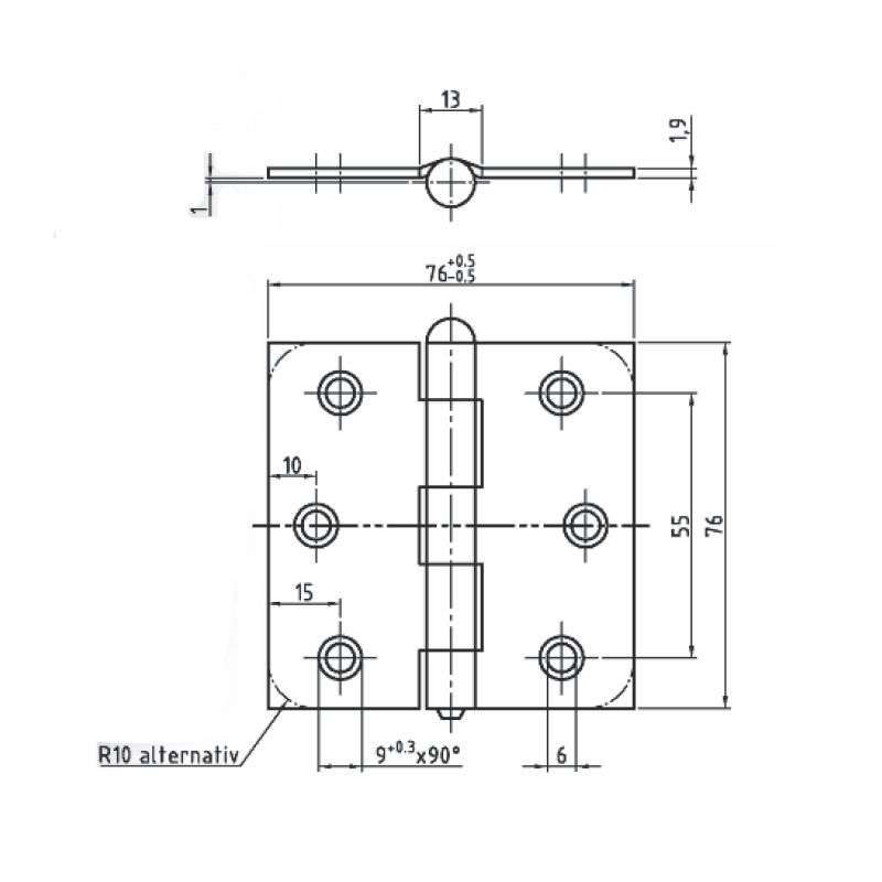 vh-scharnier rvs bsw-3 vh-scharnier rvs bsw-3
