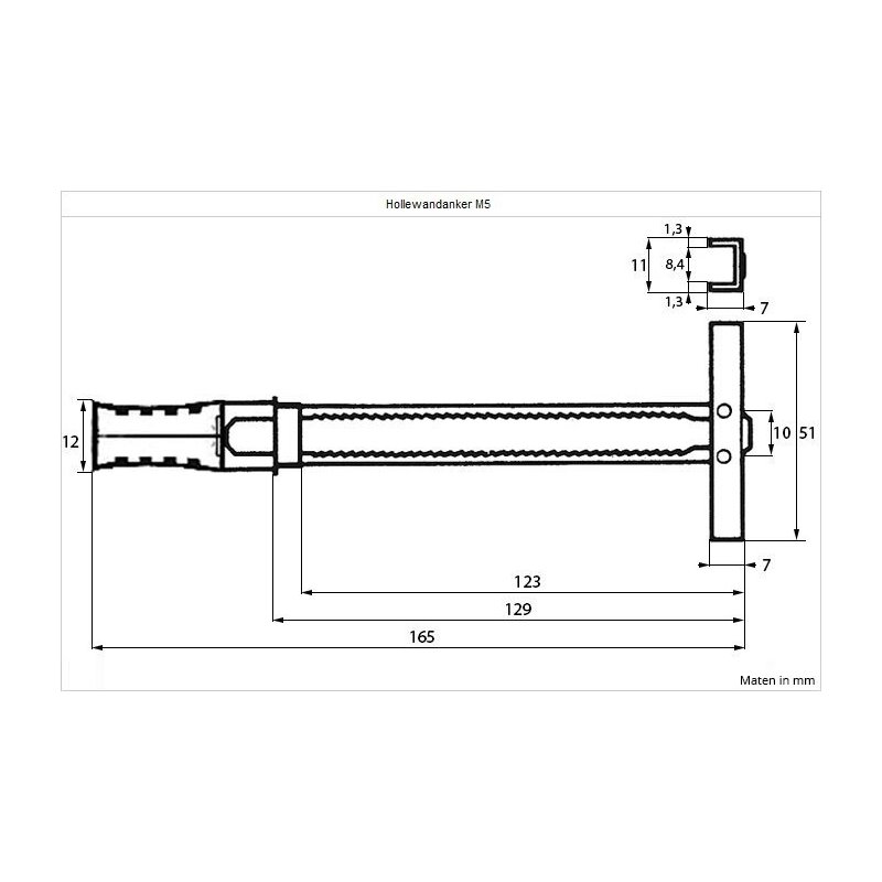 hollewandanker metaal/nylon toggler-5 hollewandanker metaal/nylon toggler-5