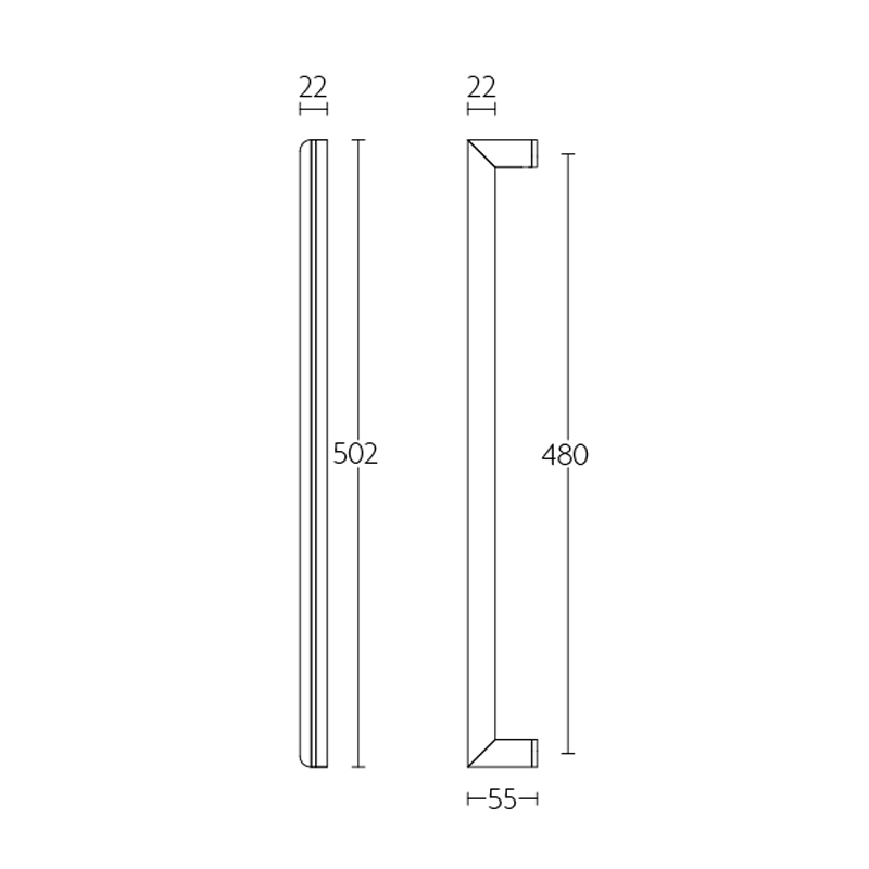 deurgreep rvs/eiken zwart-2 deurgreep rvs/eiken zwart-2