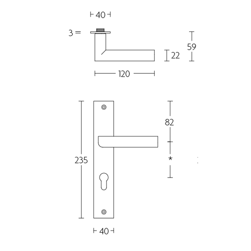 deurkruk rvs-2 deurkruk rvs-2