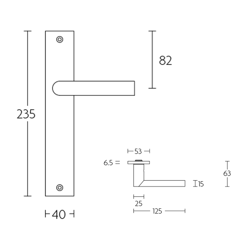 deurkruk rvs-2 deurkruk rvs-2