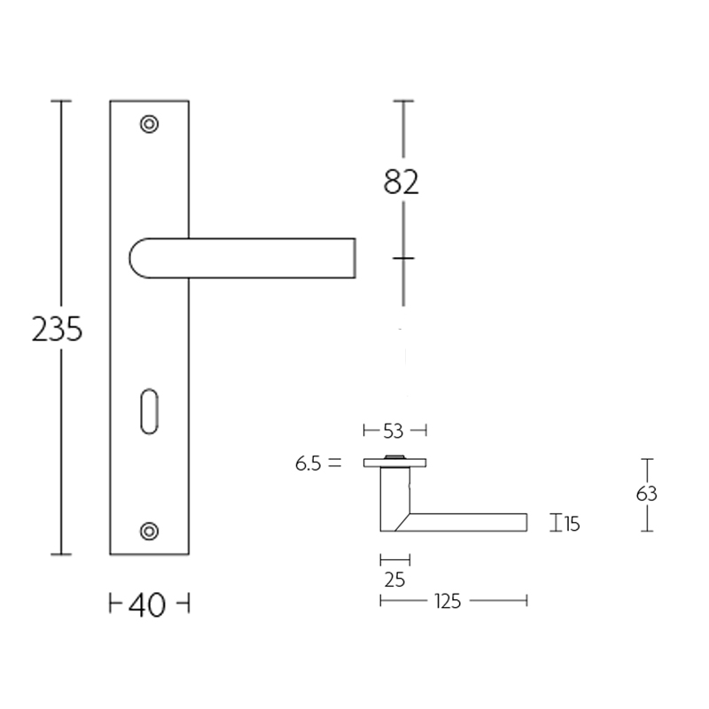 deurkruk rvs-2 deurkruk rvs-2