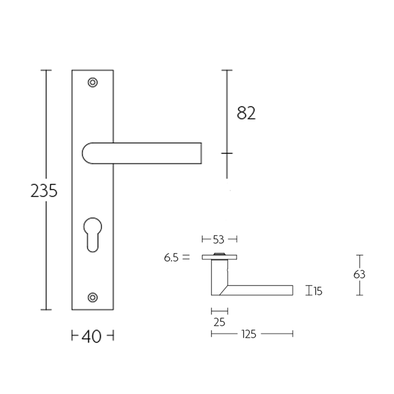 deurkruk rvs-2 deurkruk rvs-2