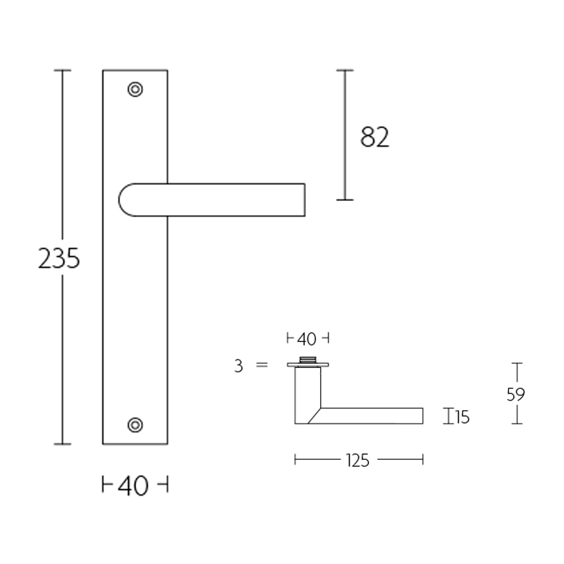deurkruk rvs-2 deurkruk rvs-2