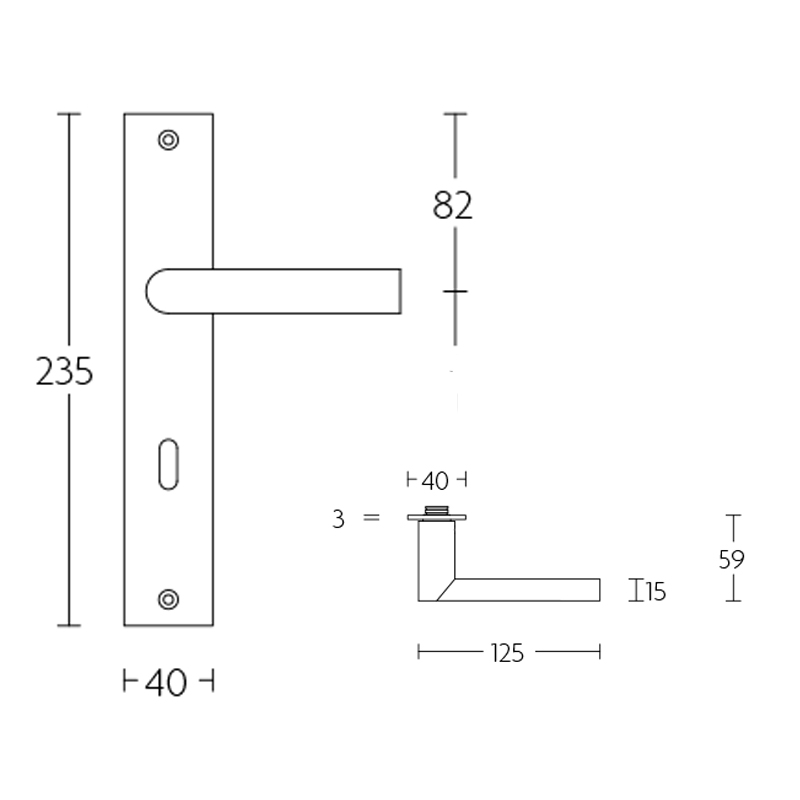 deurkruk rvs-2 deurkruk rvs-2