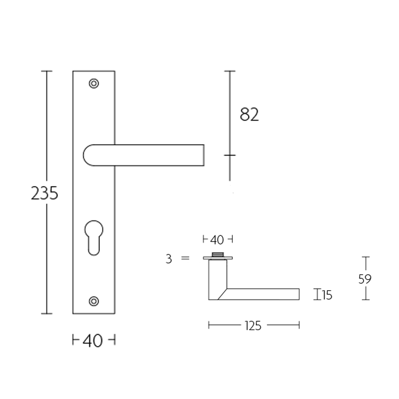deurkruk rvs-2 deurkruk rvs-2