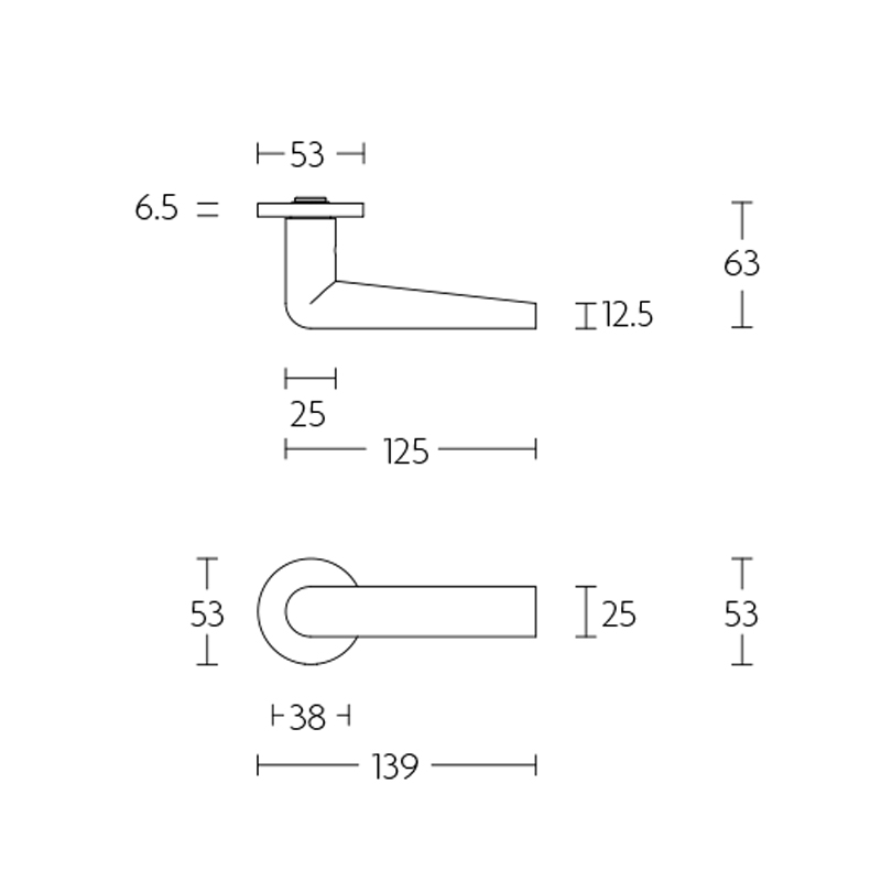deurkruk rvs-2 deurkruk rvs-2