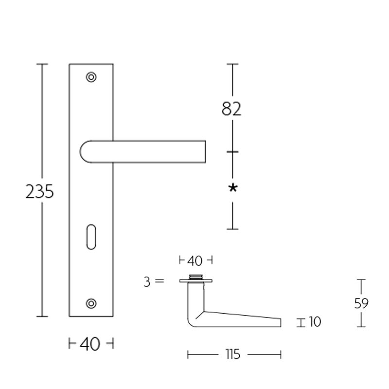 deurkruk rvs-2 deurkruk rvs-2