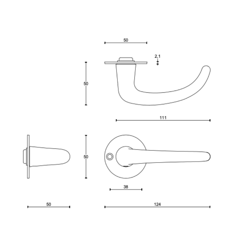 deurkruk rvs-2 deurkruk rvs-2